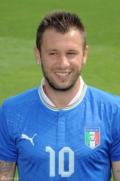 Chân sút Antonio Cassano - người 'thống lĩnh' hàng công của Italia tại EURO 2012. Anh đã có 9 bàn thắng sau 28 lần khoác áo Azzurri